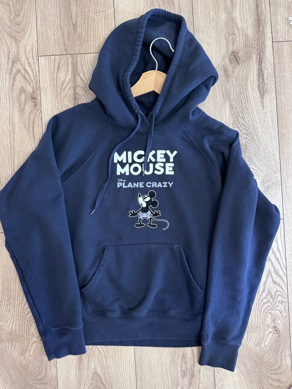 Uniqlo Navy Mickey Mouse 'Plane Crazy' Graphic Hoodie